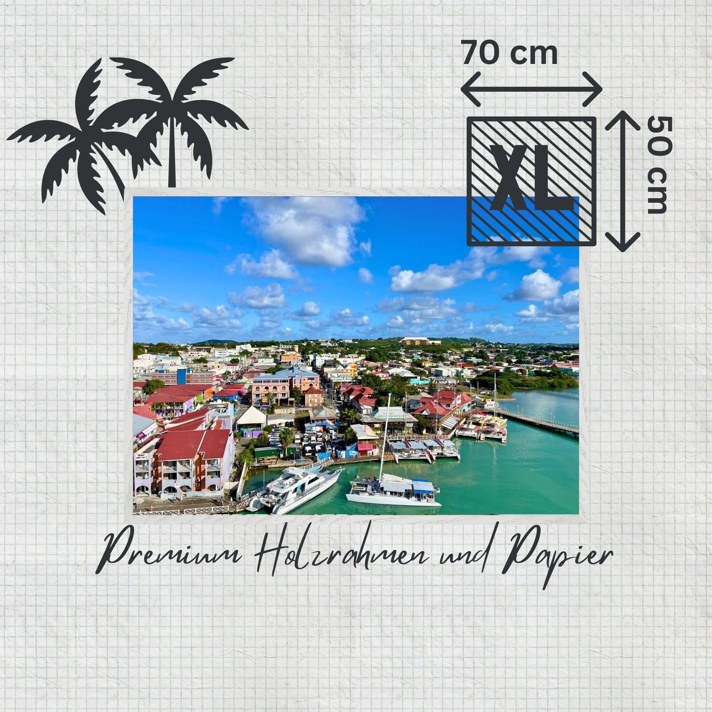 St. Johns - Sightseeing Panorama Kunstwerkabmessung Paradiesfoto aus der Karibik