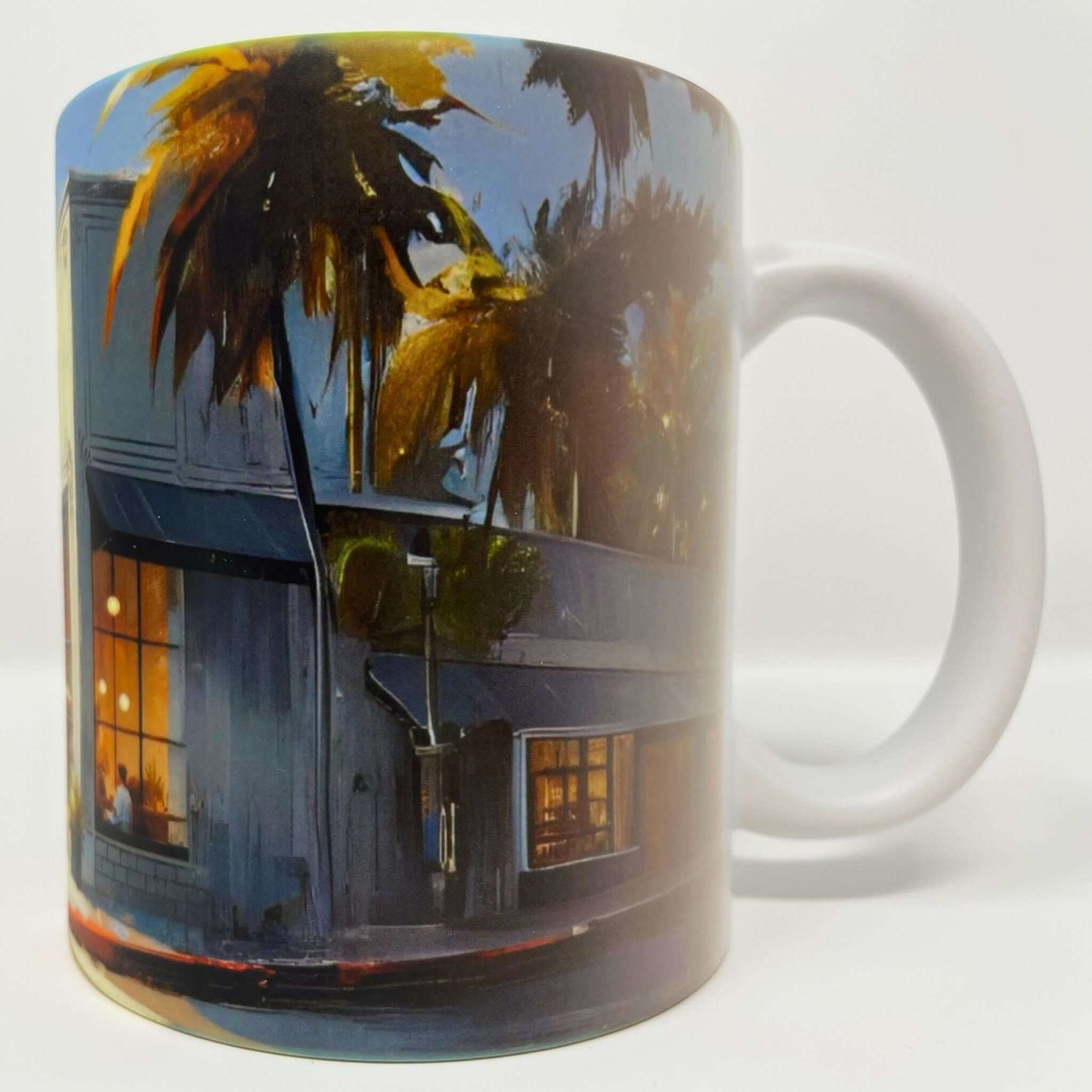 Los Angeles Kaffeebecher Kunst Seitenansicht links