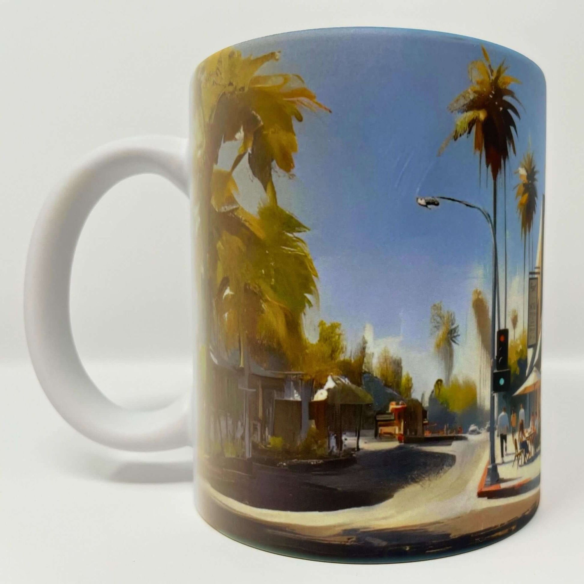 Los Angeles Kaffeebecher Kunst Seitenansicht rechts