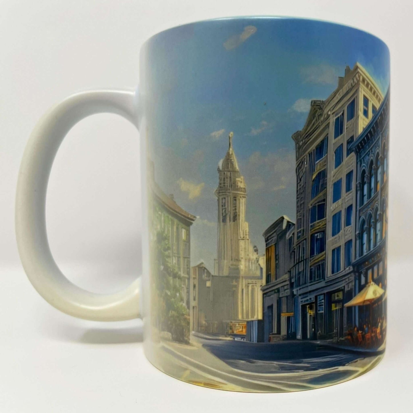 San Francisco Kaffeebecher Kunst Seitenansicht rechts