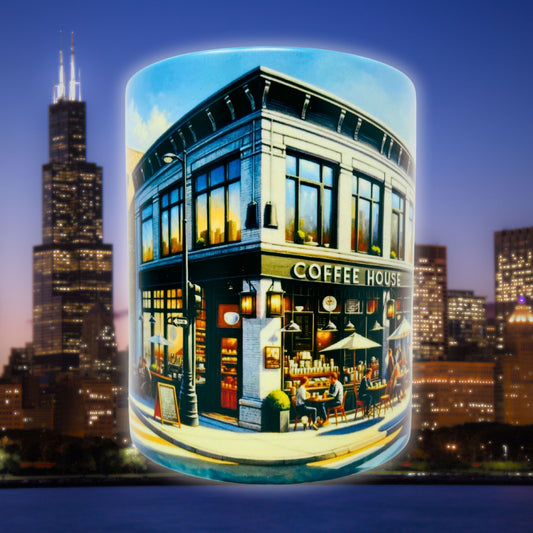 Chicago Kaffeebecher Kunst Vorschau